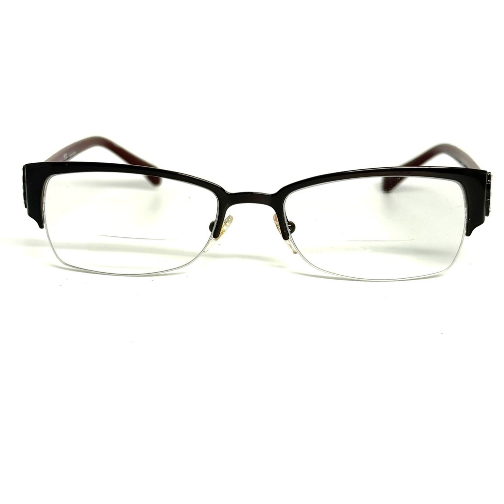 Vogue VO 4014-B 5011 Burgundy Silver Crystal Semi Rimless Eyeglasses 52-18-135